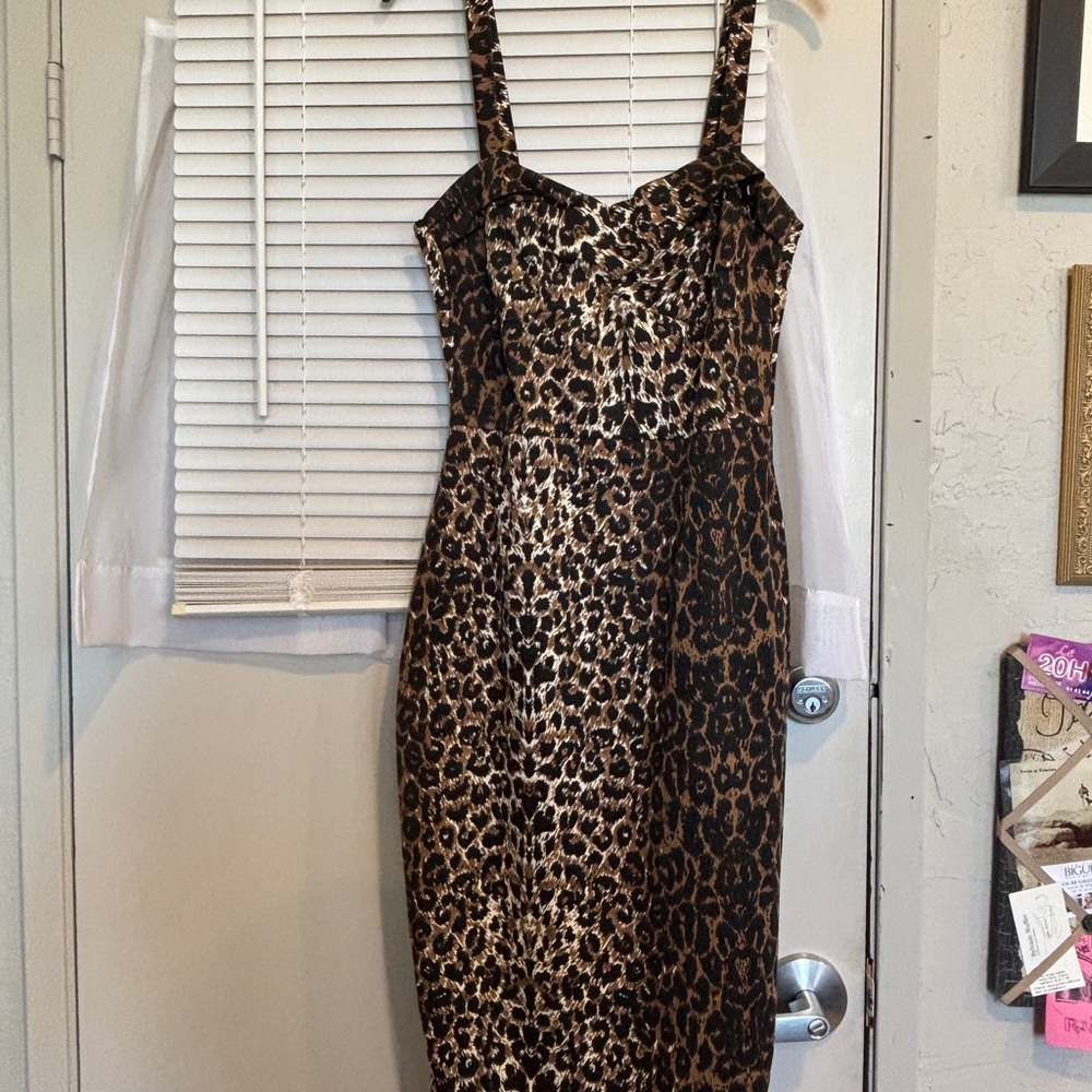 Original Dixiefried (not Pinup Couture) Leopard Dress Medium - Picture 2 of 10
